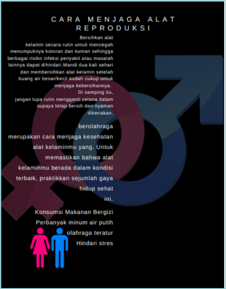 Poster Cara Menjaga Kesehatan Alat Reproduksi Kelas